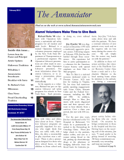 Annunciation newsletter Feb 2011 - The Annunciation