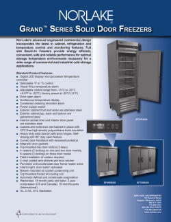 grand &trade; series solid door freezers - Nor-Lake