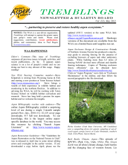 2011 May, Volume 2-2 - Western Aspen Alliance