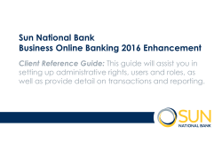 Reference Guide - Sun National Bank