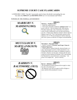 MARBURY V. MADISON(1803) MCCULLOCH V. MARYLAND(1819