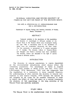 Seasonal variation and species diversity of fishes in the Neyyar
