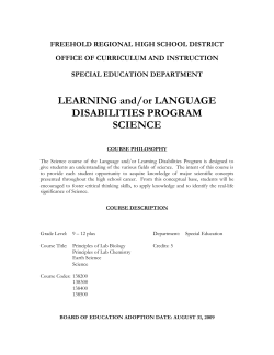 LLD Science - Freehold Regional High School District