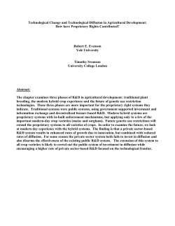 Technological Change and Technological Diffusion in Agricultural