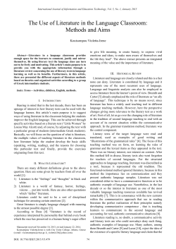 The Use of Literature in the Language Classroom