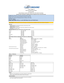 Meet start time: 8:00 am with 3200 Meter Run and