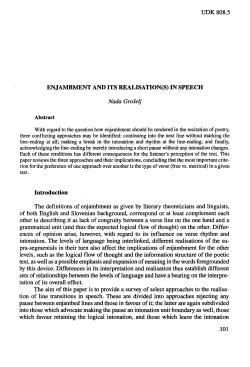enjambment and its realisation(s) in speech