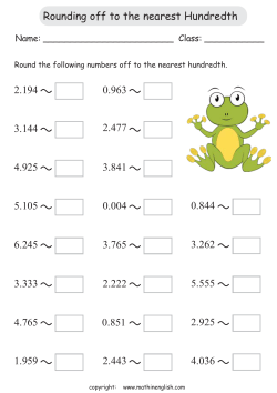 Rounding off to the nearest Hundredth 0.844 5.105