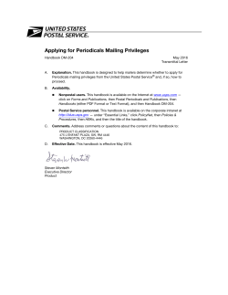 Handbook DM-204 - Applying for Periodicals Mailing