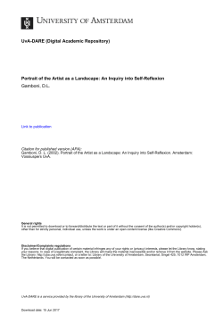 Portrait of the Artist as a Landscape: An Inquiry into Self - UvA-DARE