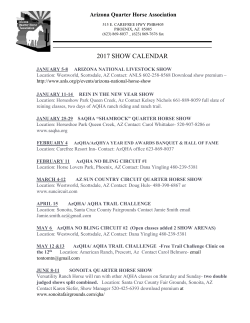 2017 SHOW CALENDAR - Arizona Quarter Horse Association