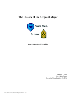 The History of the Sergeant Major