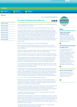 The world`s fastest-‐growing middle class News