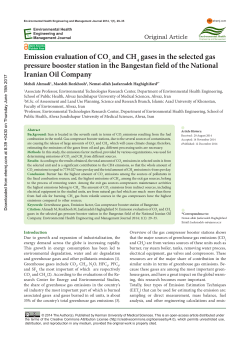 Emission evaluation of CO2 and CH4 gases in the selected gas