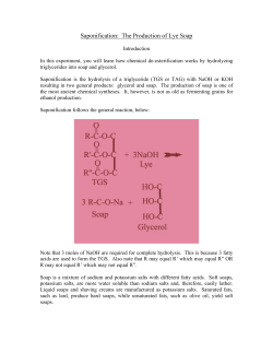 Saponification: The Production of Lye Soap