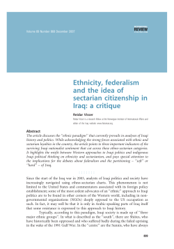 Ethnicity, federalism and the idea of sectarian citizenship in Iraq: a
