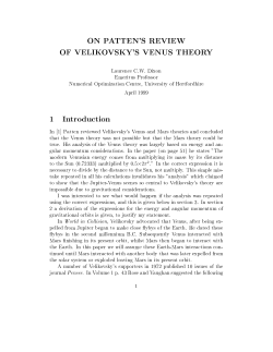 ON PATTEN`S REVIEW OF VELIKOVSKY`S VENUS