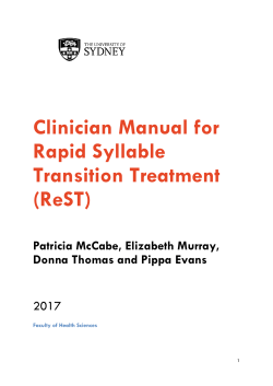 Clinician Manual for Rapid Syllable Transition Treatment (ReST)
