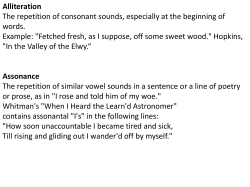 The repetition of consonant sounds, especially