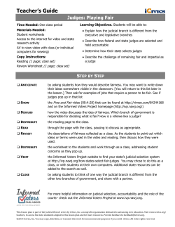 Judges: Playing Fair