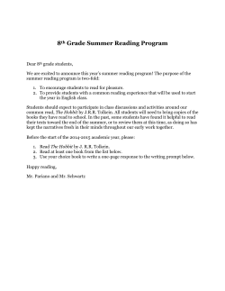 8th Grade Summer Reading Program