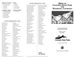 Chatfield Bird List - 2/01 - Audubon Society of Greater Denver