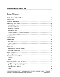 Introduction to Excel 2007