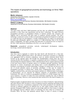 The impact of geographical proximity across businesses in the