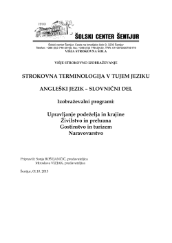 STROKOVNA TERMINOLOGIJA V TUJEM JEZIKU ANGLE&Scaron;KI JEZIK