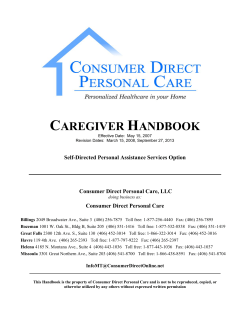 caregiver handbook - Consumer Direct Care Network Montana