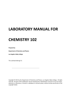 laboratory manual for chemistry 102
