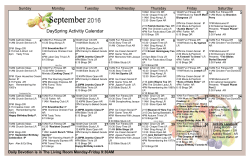 September 2016 Assisted Living Activity
