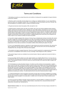 ASL T and C`s - Aspects Solutions Limited