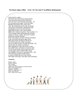 The Seven Ages of Man From &ldquo;As You Like It&rdquo; by William Shakespeare