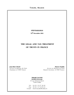 the legal and tax treatment of trusts in france