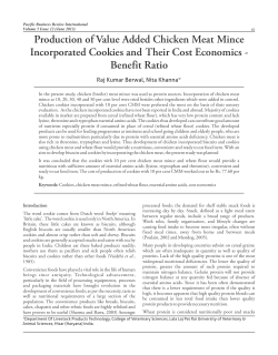 Production of Value Added Chicken Meat Mince Incorporated