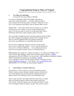 Congregational Song in Times of Tragedy