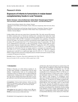 Exposure of infants to fumonisins in maize
