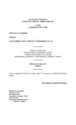 STATE OF LOUISIANA COURT OF APPEAL, THIRD CIRCUIT 11
