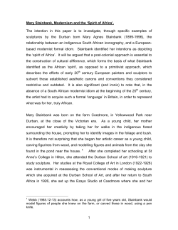 1 Mary Stainbank, Modernism and the `Spirit of Africa`. The intention