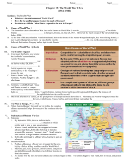 Chapter 19 Notes