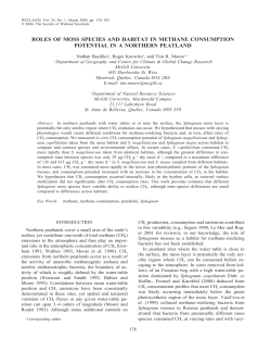 roles of moss species and habitat in methane consumption potential