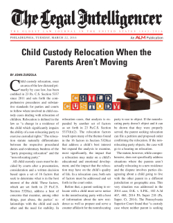 Child Custody Relocation When the Parents Aren`t Moving