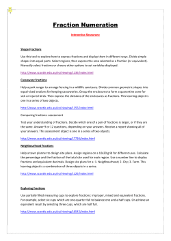 Fraction numeration resources