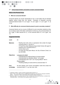 2.1 Using tongue-twisters and poems to teach consonant blends