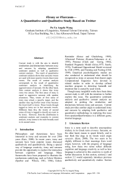 Irony or #Sarcasm - Association for Computational Linguistics