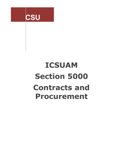 ICSUAM Section 5000 Contracts and Procurement CSU