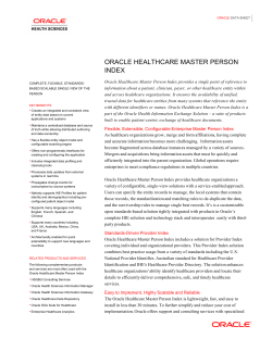 Oracle Healthcare Master Person Index