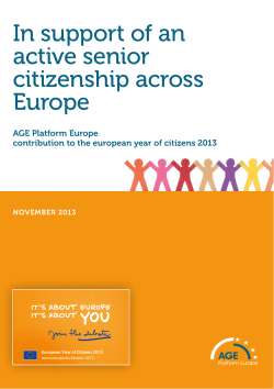 In support of an active senior citizenship across Europe