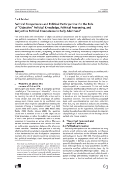 Political Competences and Political Participation: On the Role of
